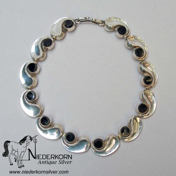 Antonio Pineda Necklace Sterling Silver and Onyx